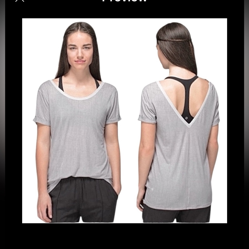 Lululemon Trikonasana Loose Fitting Short Sleeve Tee in Burnout Silver Spoon